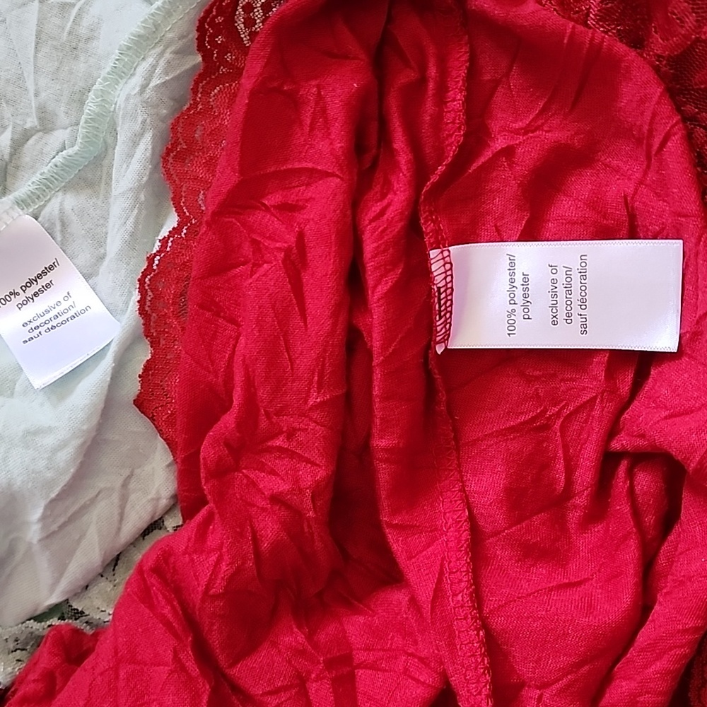 Maurices Lace Trim Cami Set - Red and Mint - Picture 4 of 4